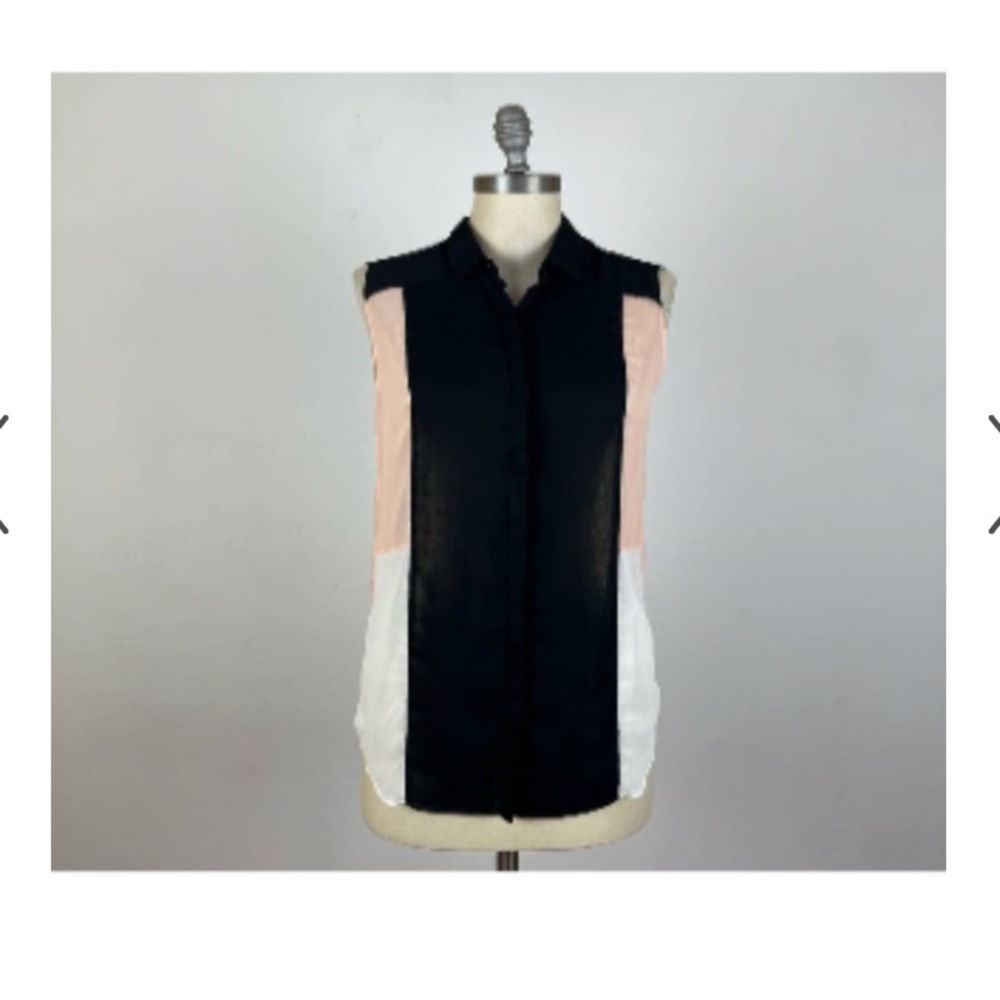Sheer colorblock blouse